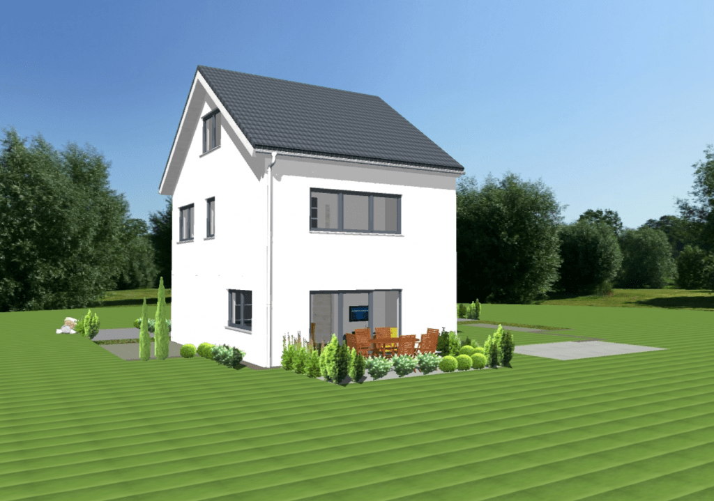 Germering Hausbau DHH rechts Garten