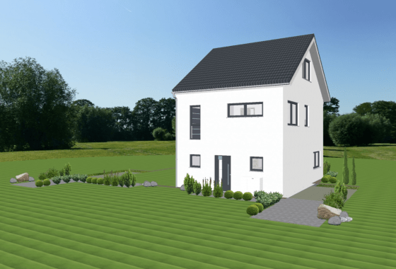 Germering Hausbau DHH rechts Haustür