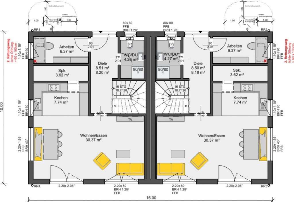DHH Grafing Erdgeschoss Haus bauen