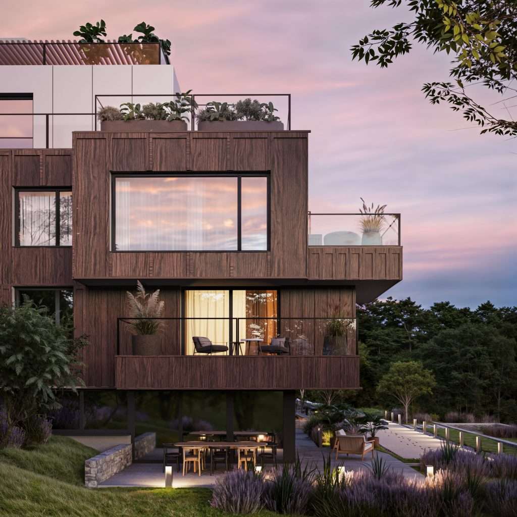 Jungherrnsteig Wien MFH Kapitalanlage Terrasse abend